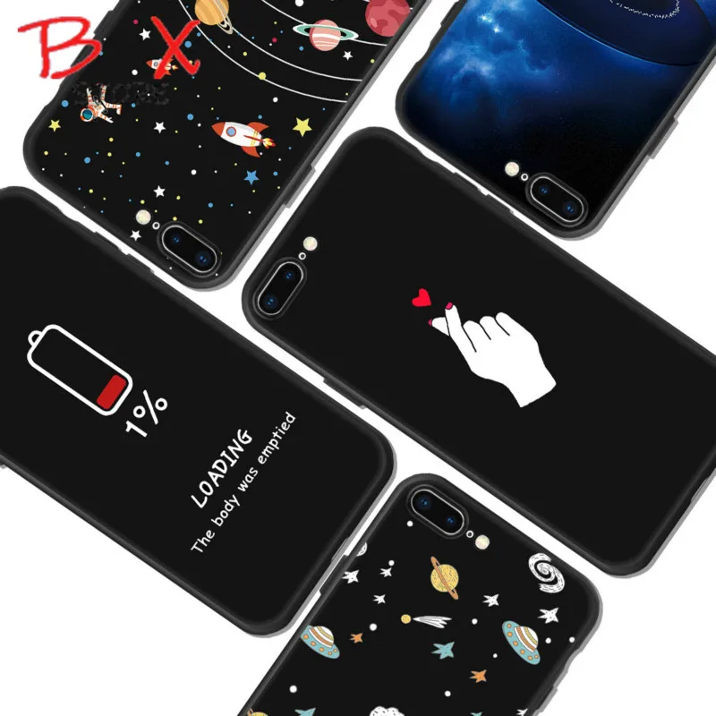 FashionFashion пространство чехол для iPhone X 8 7 6 S Plus планета Луна Звезда Паук силиконовый