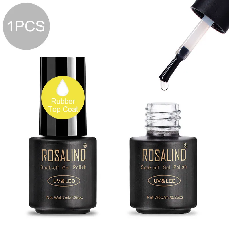 Rubber Top Rosalind nails 7 мл неоновый Гель-лак Гибридный яркий для дизайна ногтей Полупостоянный УФ-лампа основа грунтовка Гель-лак es Гель-лак для ногтей - Цвет: Rubber Top