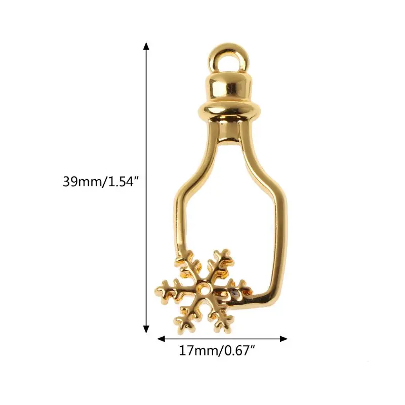 5Pcs Snowflake Bottle Pendant Metal Frame Blank Setting For UV Resin Jewelry DIY | Украшения и аксессуары