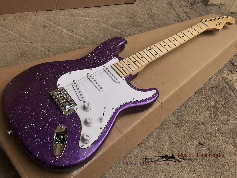 Китай OEM firehawk Custom Shop ST электрогитара блестящий металл фиолетовый. Ольхи гитары