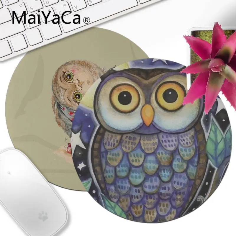 MaiYaCa новый дизайн Совы рисунок красивый коврик для мышки в стиле аниме круглый