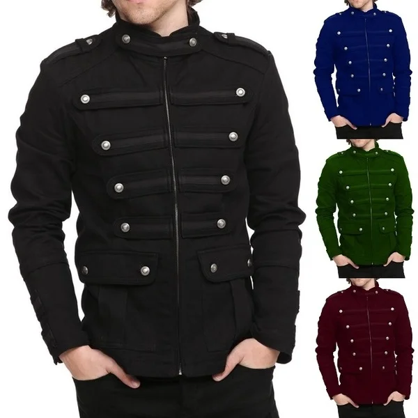 Мужская Готическая военная куртка в стиле стимпанк, ручная работа, винтажный стиль, куртка, пальто, Осень-зима, верхняя одежда, пальто, модный костюм для косплея