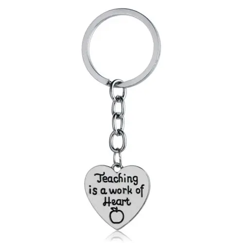 Keyring Teaching Is Персонализированные подарки для учителей спасибо детские подарки брелок цепочка для ключей в виде яблока брелок для ключей в форме сердца кулон - Цвет: Keyring Teaching Is