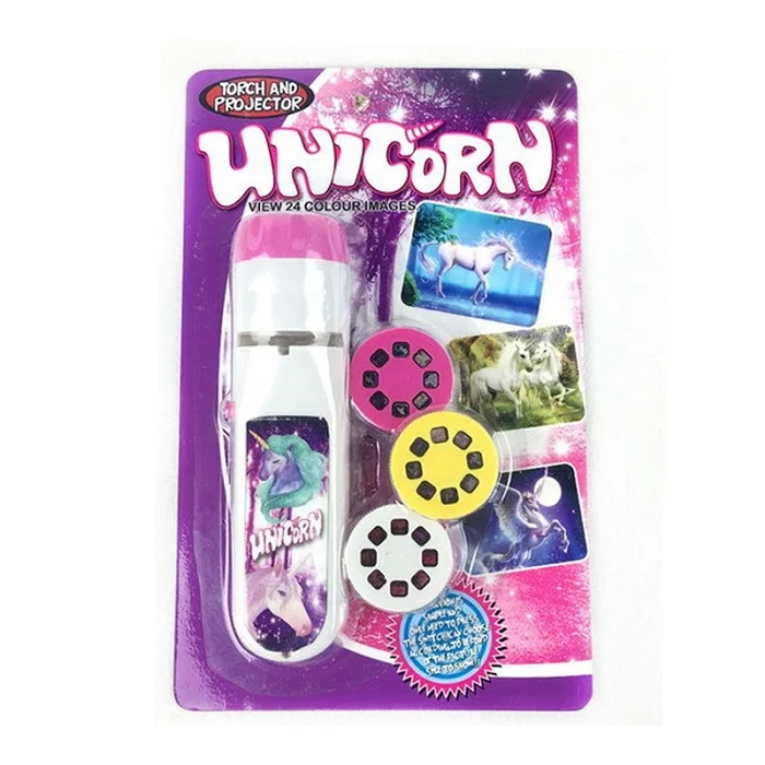 Unicorn Световой фонарик-Проектор детские игрушки фигурку светодиодный огни Электрический светится в темноте забавные Rave образование игрушки для ребенка - Цвет: Unicorn