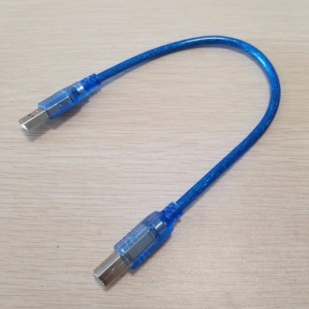 USB 2.0 Type A Male to B Adapter Converter Short Data Cable Cord for Printer Blue 30cm|Компьютерные кабели и разъемы| |