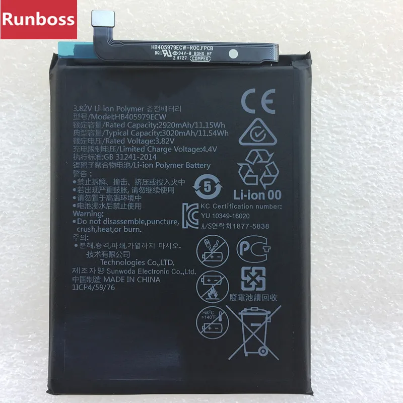 3020 мА/ч, HB405979ECW Батарея для huawei Honor 6C DIG-L01 DIG-L21 DIG-L21HN Enjoy 6S CAN-L01 CAN-L02 CANL03 Батарея