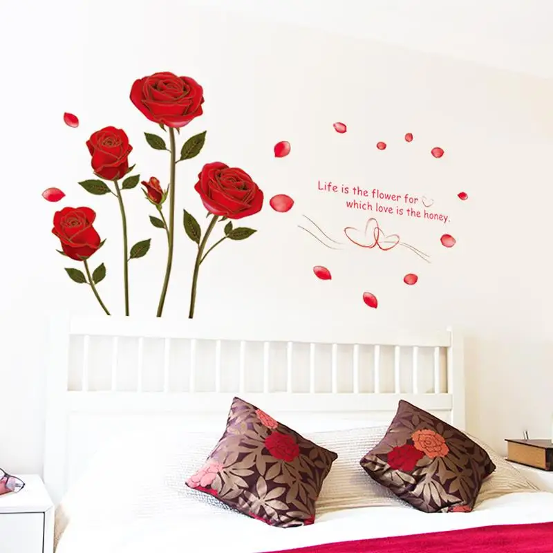 Настенная Наклейка Red Rose Life Is The Flower Quote настенная наклейка домашний