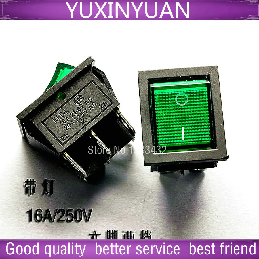 Большой корабль типа коммутатора KCD2 KCD4 6 футов-202 зеленая полоса 2 с лампой 16/250 В 5 шт./лот