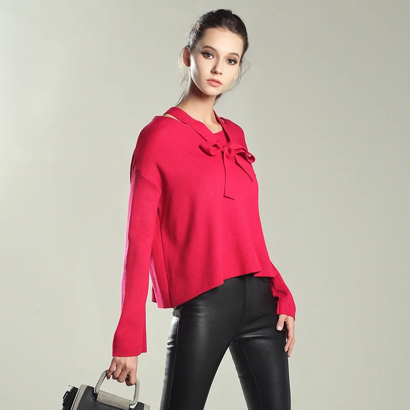 Joy Capita European Sweaters 2017 Knitted Solid Women Full Sleeve Pullovers Casual Plus Size Sweater | Женская одежда