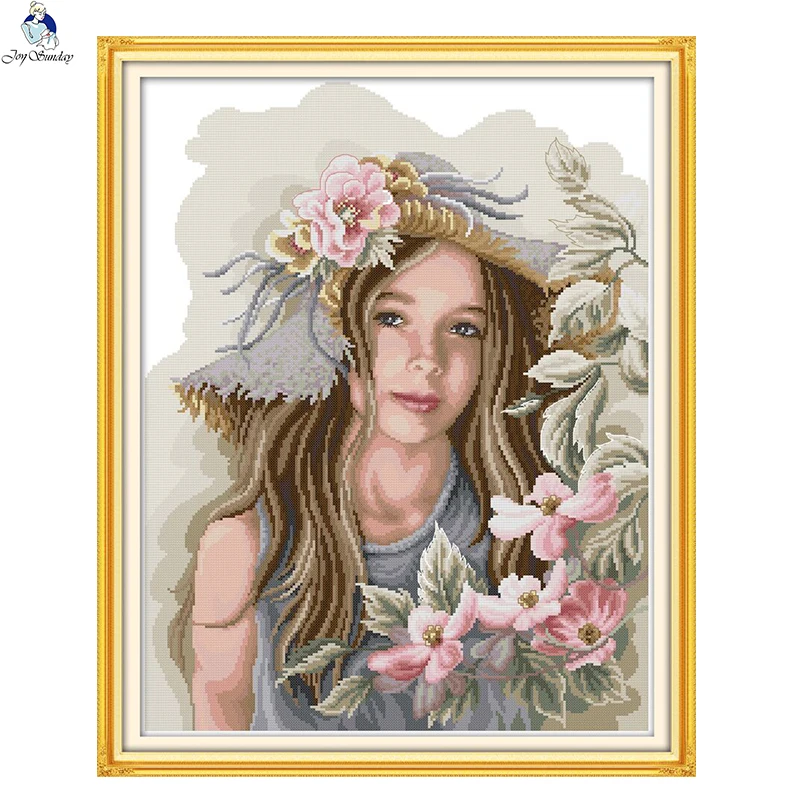 JoySunday cross stitch kits needlework set Santa Claus Christmas fairy girl 14CT 11CT cotton painting gift art factory wholesale | Дом и сад