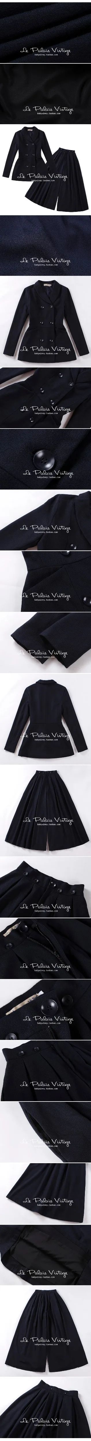 Le palais vintage2018 Зимний Элегантный двубортный тонкий шерстяной Блейзер/стильный большой широкие брюки для женщин плотная ткань