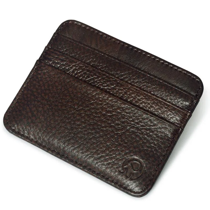 Модный простой кошелек для мужчин и женщин прочный из воловьей кожи держатель