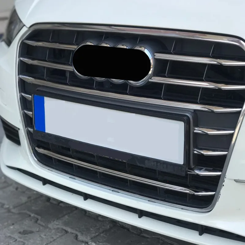 Декоративные полосы на переднюю решетку из нержавеющей стали для Audi A3 8V Sedan Sportback 2013-, Центральная решетка на решетку, накладка, автомобильные наклейки