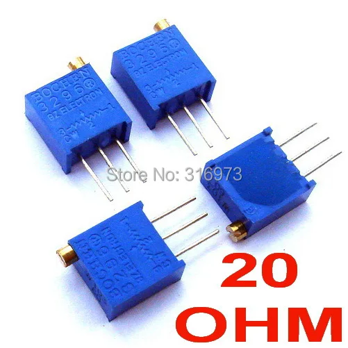(2 шт./лот) 20 Ом 3296 многооборотный Обрезной потенциометр.|trimming potentiometer|multiturn