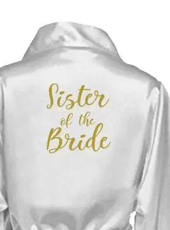 Серебряный халат с золотым шрифтом искусственное кимоно для невесты подружки