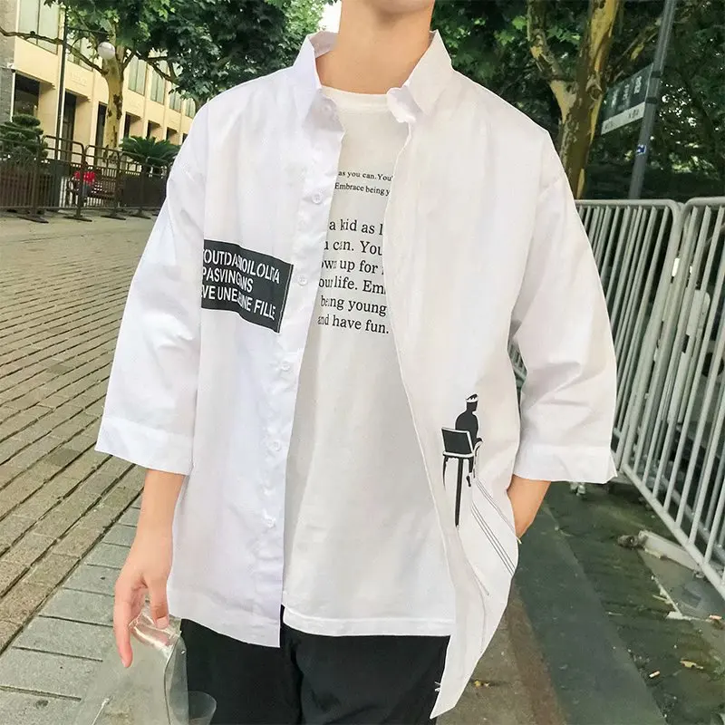 2019 рубашка с коротким рукавом и принтом листьев шикарная свободная пляжная