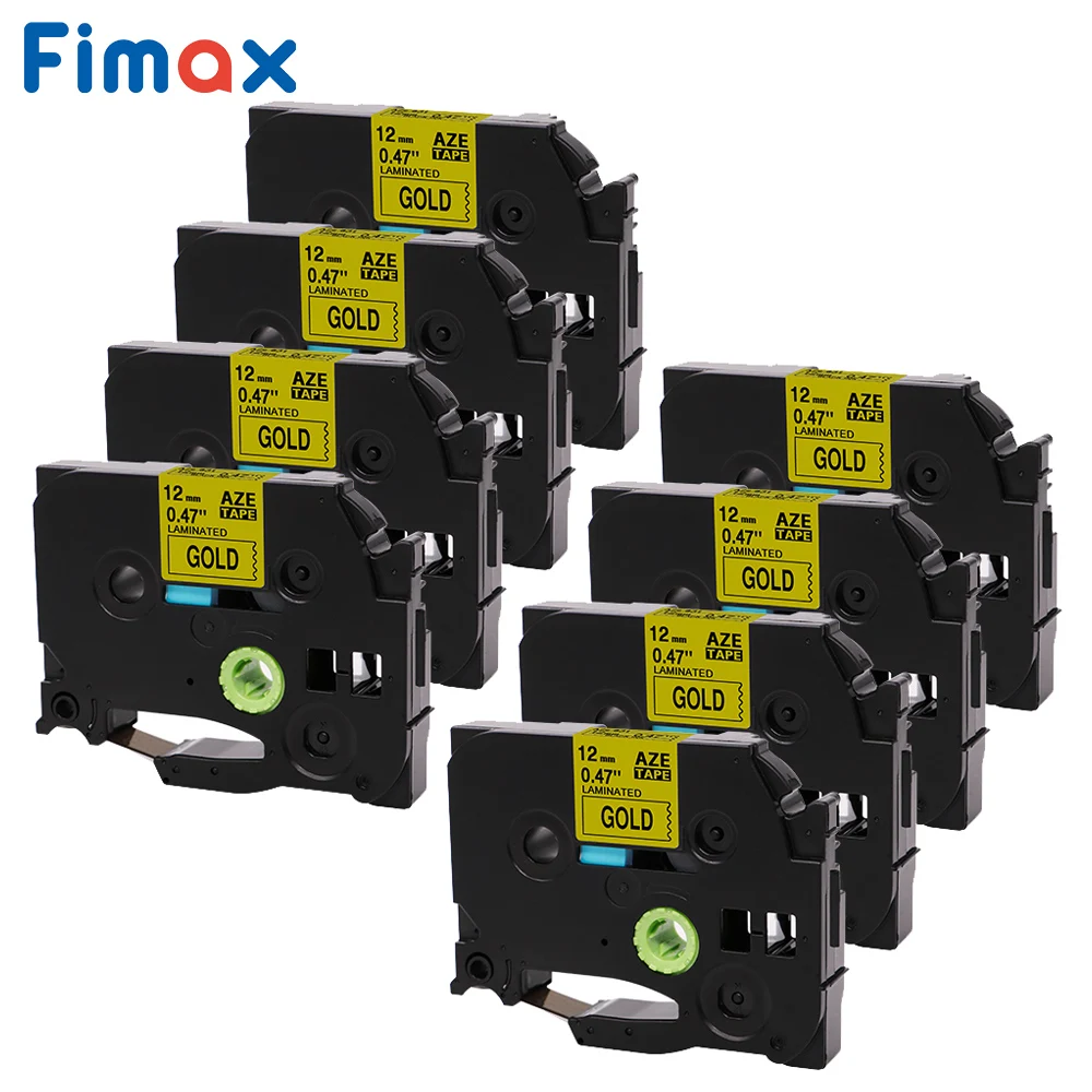 Fimax 8 упаковок совместимых с Brother TZe831 P-Сенсорная этикетка лента Φ 12 мм черная на
