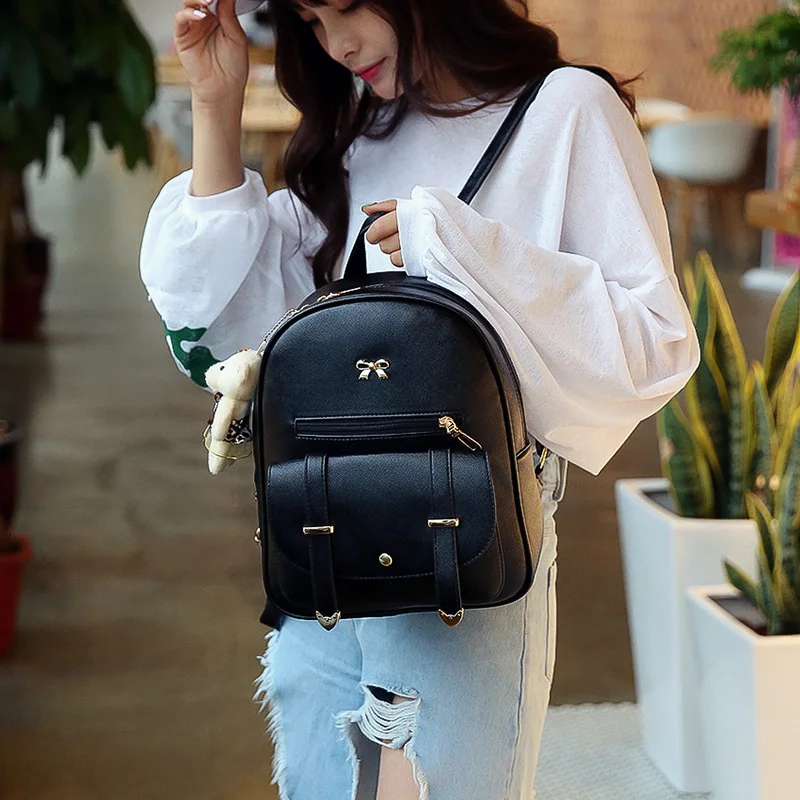 Женские рюкзаки модная сумка через плечо из искусственной кожи однотонный