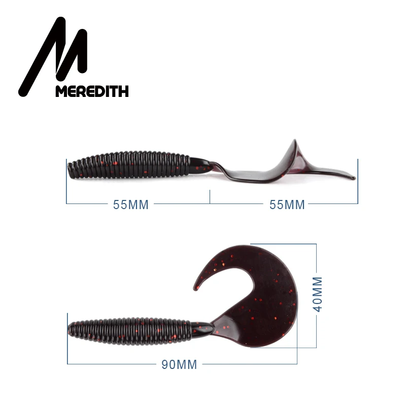 От магазина Meredith 9 см/4 4 г щипцы приманка Tail Grub искусственные рыболовные мягкие