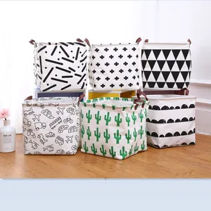 Коробка для хранения игрушек, коробка для хранения одежды из хлопка и льна, настольная Водонепроницаемая корзина для х