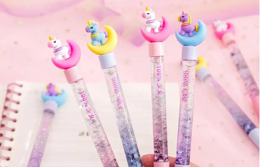 1 шт гелевая ручка с единорогом 0,38 мм Kawaii канцелярские принадлежности новинка милые студенческие Ручки гелевые ручки черная ручка для письма Kawaii школьные принадлежности