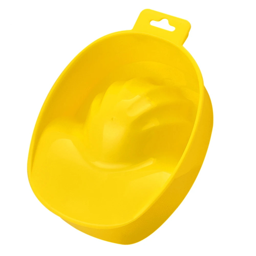 Yellow Портативная миска для снятия лака для маникюра, для дизайна ногтей, пластиковая миска для замачивания, для ванны, для очистки ногтей, инструменты для маникюра, для самостоятельного маникюра, для спа-ванны - Цвет: Yellow