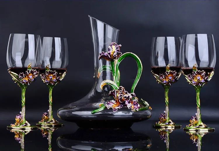 Вино Стекло набор изысканная, с эмалью Кубок Стекло Wineware протрезветь Winehold шкаф для чашек украшения с подарочной коробкой 350 мл