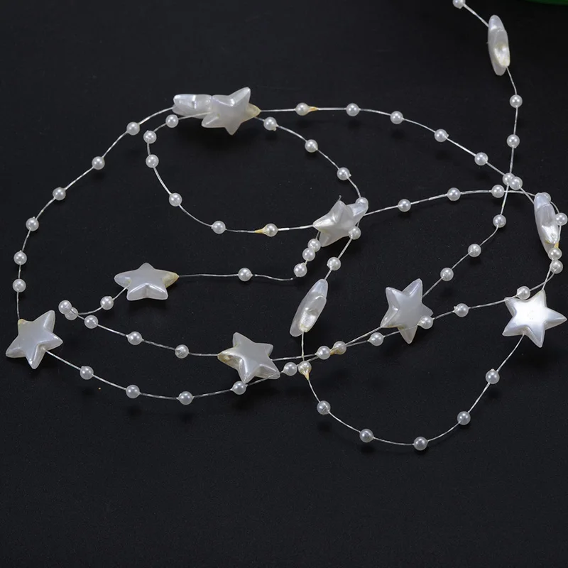 60 метров/рулон 14 мм звезда 3 жемчужная цепочка для свадебной вечеринки цветы