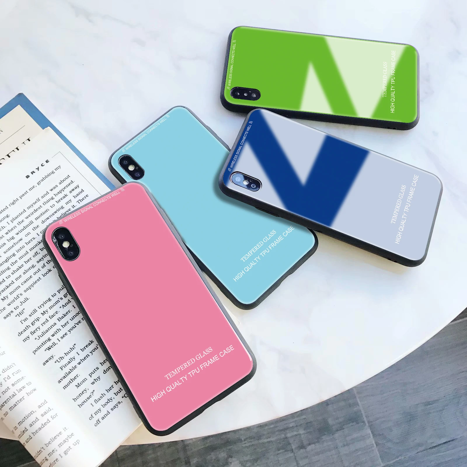 Роскошный закаленное стекло чехол для телефона s iPhone 8 7 6 6S Plus 5 5S X XS MAX XR Модный samsung