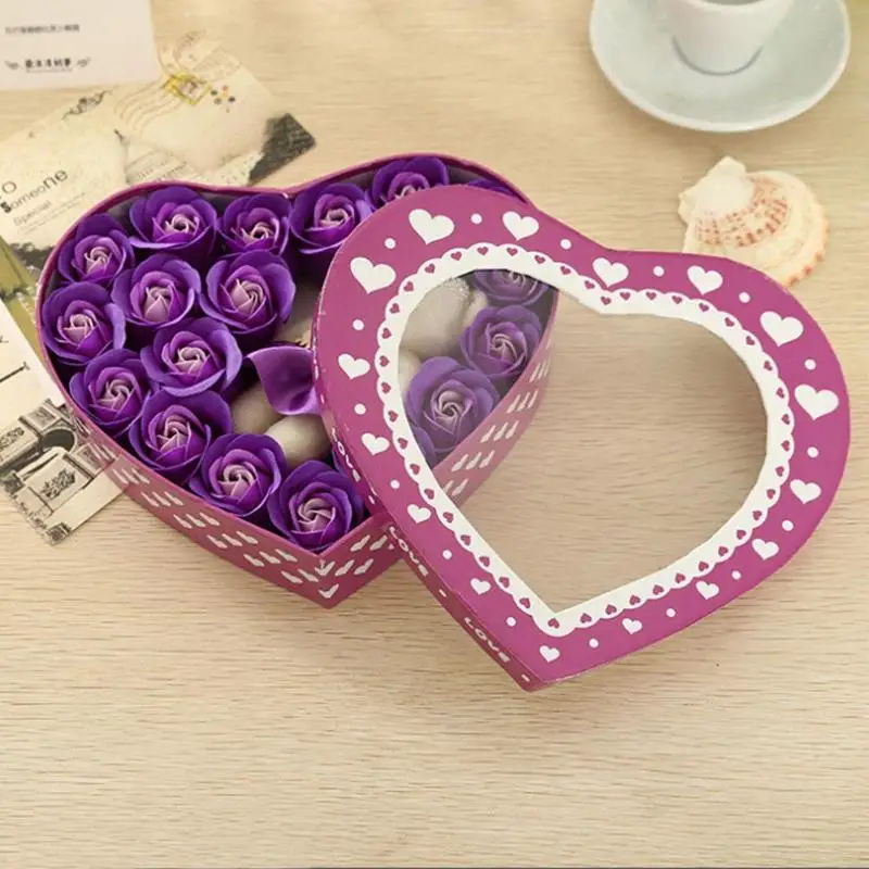 18 шт. ароматическое мыло с цветами розы красивое сердце лепестки Парфюмированное