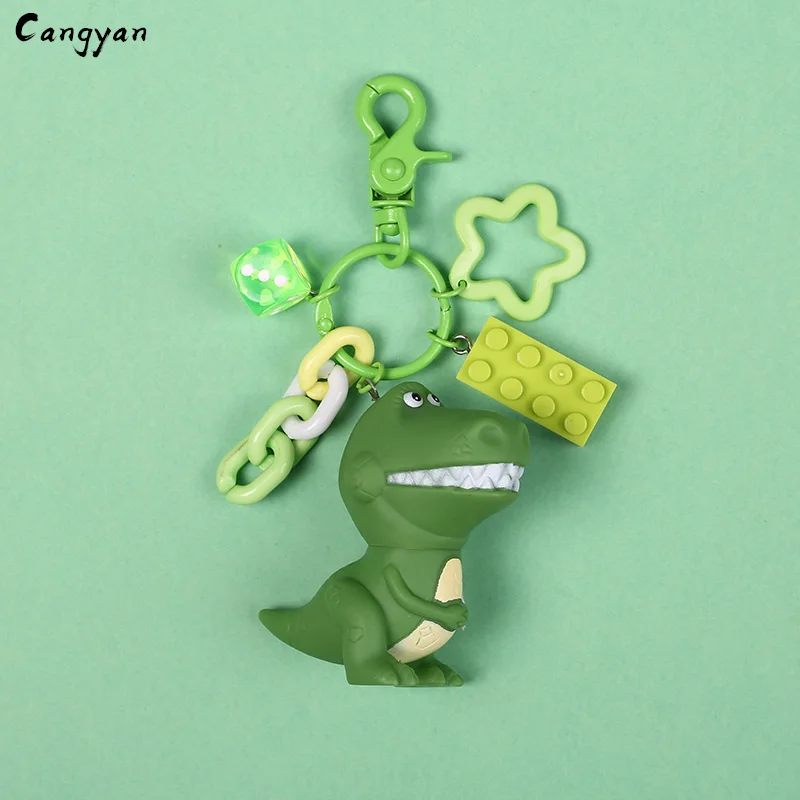 Green flower Забавные игрушки животные подвеска в виде динозавра милый креативный подарок свинка Подвеска для детей сумка динозавр косичка игрушка с алфавитом - Цвет: Green flower