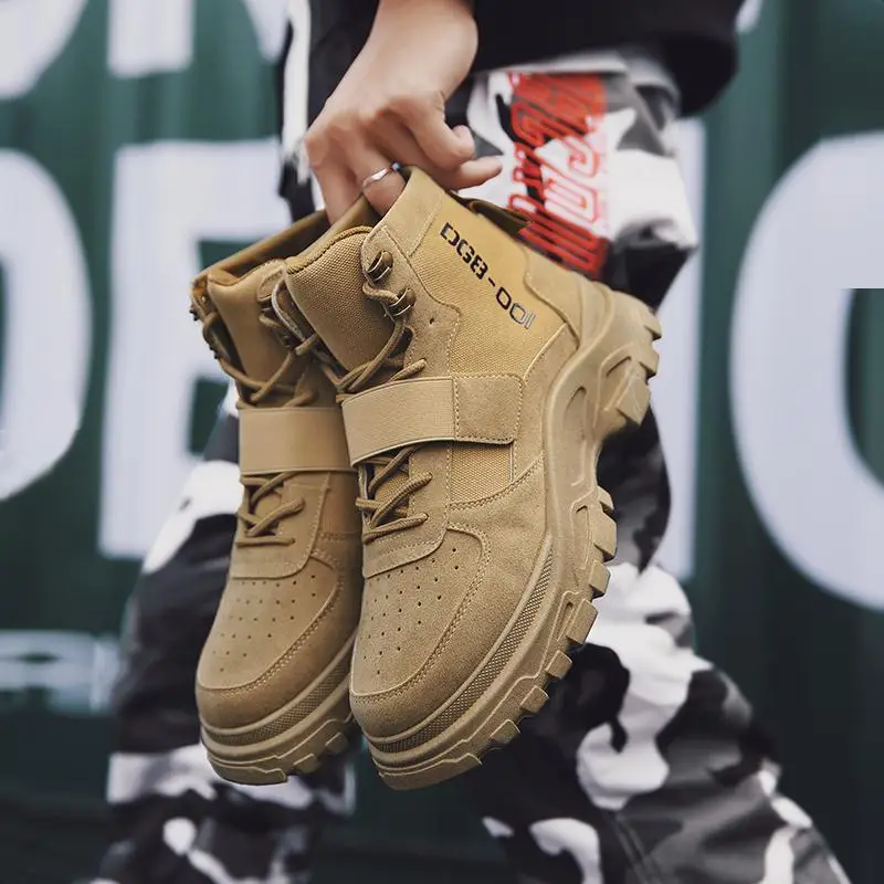 Новинка Высокая Повседневная обувь мужские Ботильоны дышащая парусиновая Обувь