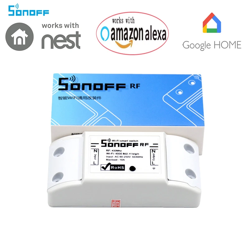 Sonoff РФ 433 мГц Wi Fi Беспроводной Смарт DIY модуль коммутатора 10A с приемник для умного