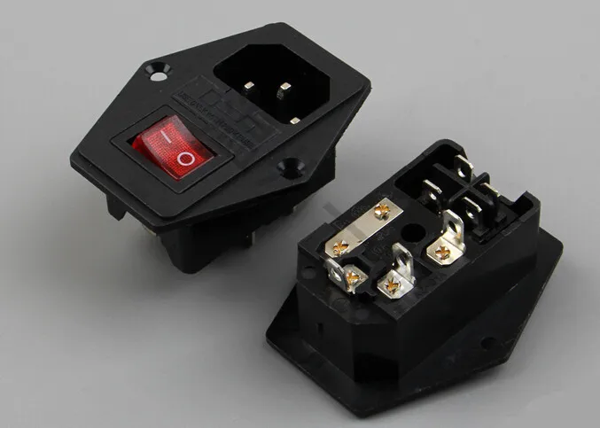 Высококачественная черная красная розетка переменного тока 250 в 10 А с 3 клеммами и