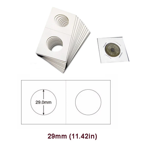 29 mm 50pcs Лот х 1 упаковка Квадратные Картонные держатели для монет монетные принадлежности для монет альбом коллекция Марка Маяк держатели для монет обложка чехол для хранения - Цвет: 29 mm 50pcs