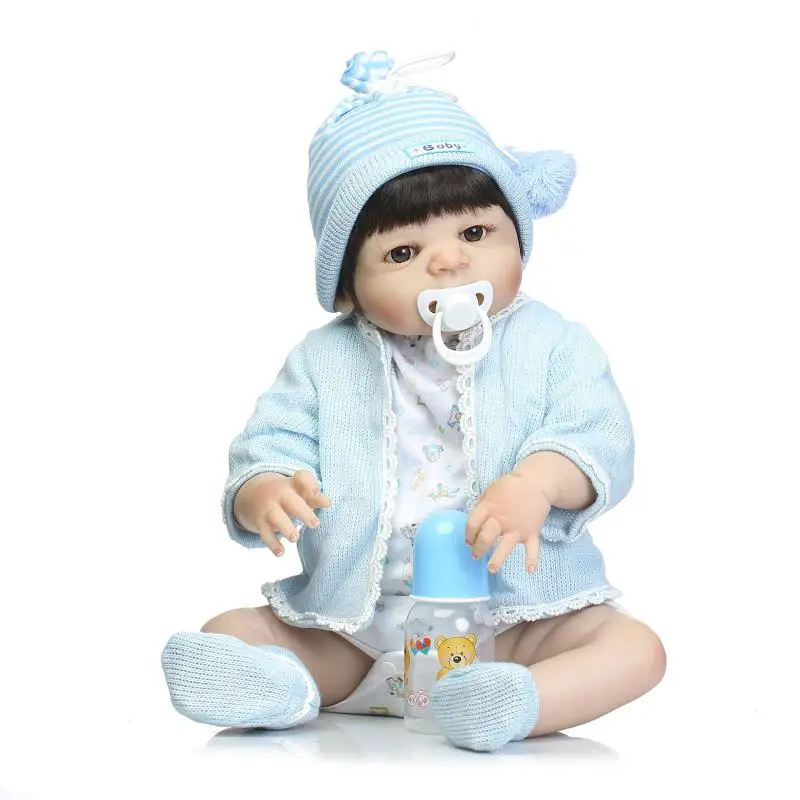 NPK 2" Полное Тело силиконовая кукла bebe кукла новорождённого кукла игрушка для Детский Рождественский подарок bebe, живой bonucas возрождённая de силикон