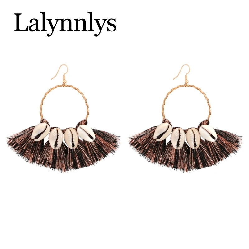 Lalynnlys 2019 богемные Разноцветные серьги с кисточками для женщин и девушек