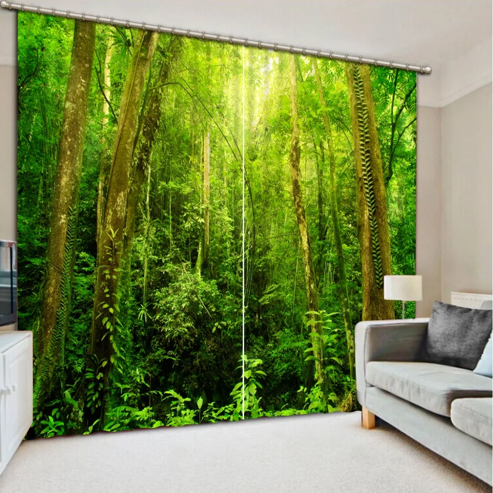 

HIgh Quality Window Bedroom Curtains Shade Blackout forest Decor Curtains Cortinas Drapes Modern Kids Curtains