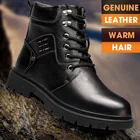 Мужские ботинки OSCO, черные ботинки из натуральной кожи на шнурках с закругленным носком в стиле милитари, размеры 38-44, зима 2019