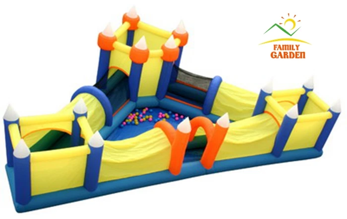 ПВХ нейлон надувной лабиринт замок препятствия курс прыжки батут с большим