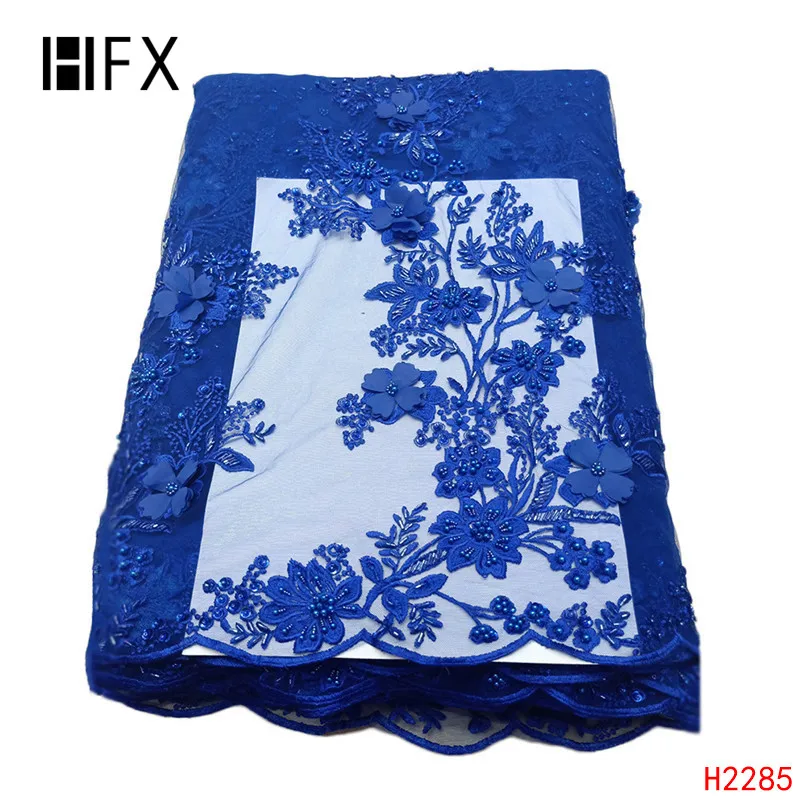 HFX Черная кружевная ткань для невесты высокое качество африканская ручная работа