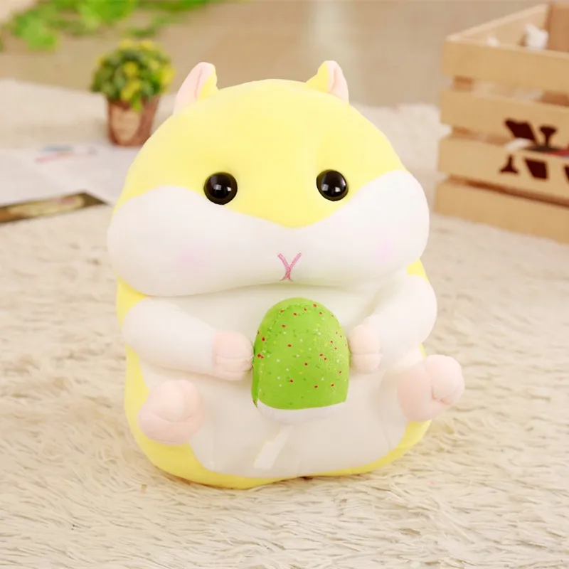 yellow BABIQU 1 шт. 20 Вт, 30 Вт, 40 см хомяка с снэк-Подушка пуховая хлопковая плюшевая игрушка мягкая кукла мультфильм милый подарок для ребенка - Цвет: yellow