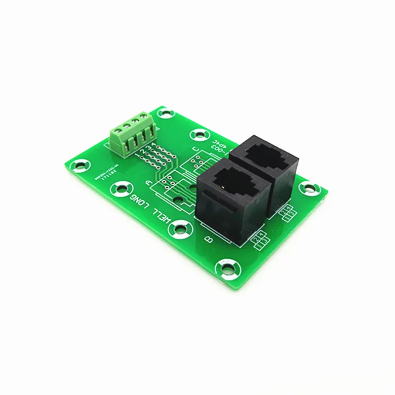 RJ9 4P4C угловой разъем 2-способ Buss Breakout совета, клеммный блок, разъем