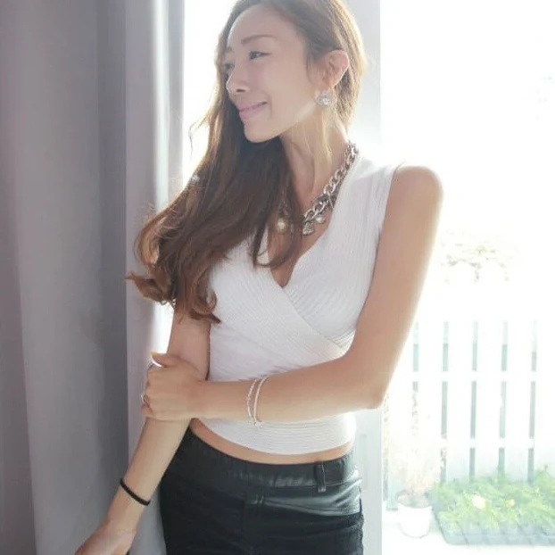 Лето Весна Осень Женская безрукавка женская сексуальная одежда вязаный жилет