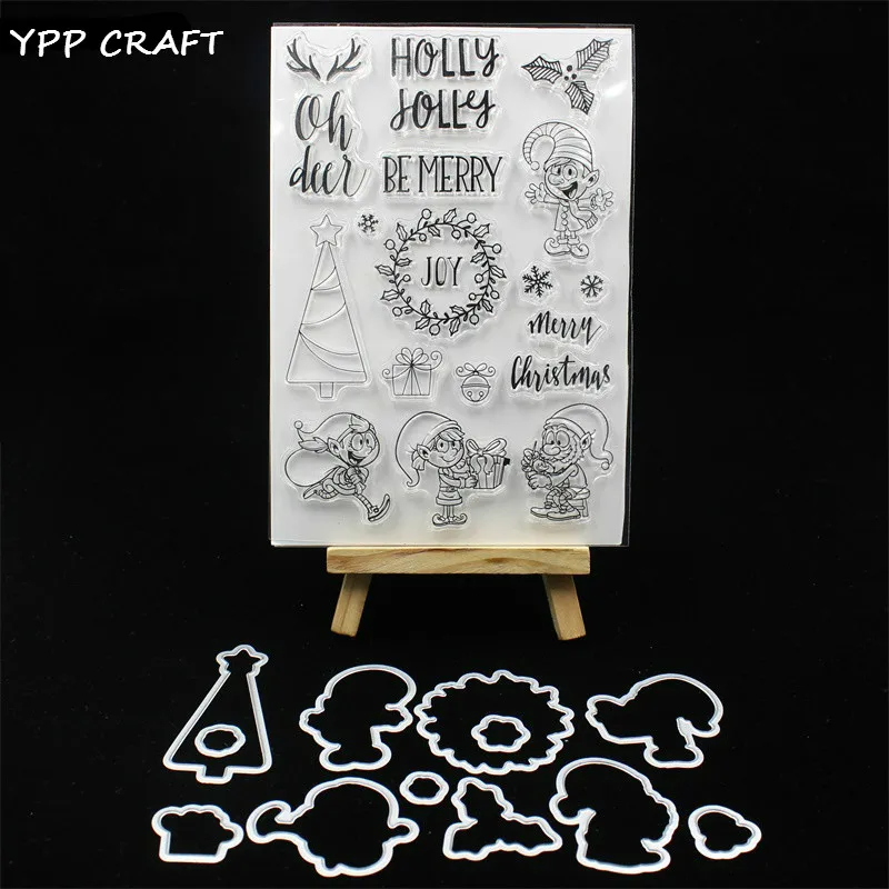 

YPP CRAFT Be Merry штамп и металлические Вырубные штампы для «сделай сам» Скрапбукинг/фотоальбом декоративное тиснение «сделай сам» бумажные карт...