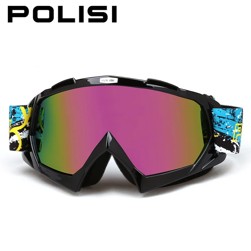 

POLISI Winter Windproof Motorcycle Glasses Anti-Fog Ski Snow Snowboard Goggles Motocross Off-Road Downhill Dirt Bike Eyewear