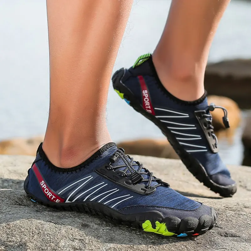 Мужская Летняя обувь Aqua дышащая сетчатая выше колена женские шлепанцы для