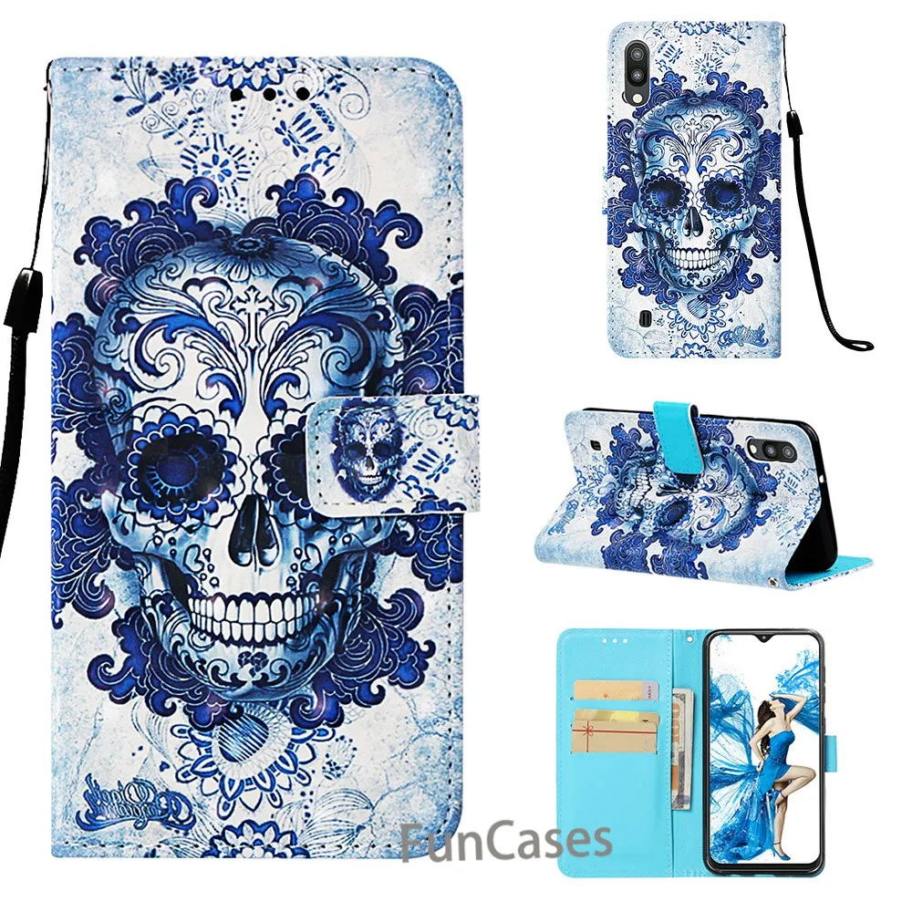 Coque Funda кожаный чехол для samsung M10 Роскошный PU Vision раскрашенный Galaxy SM-M105F | Мобильные