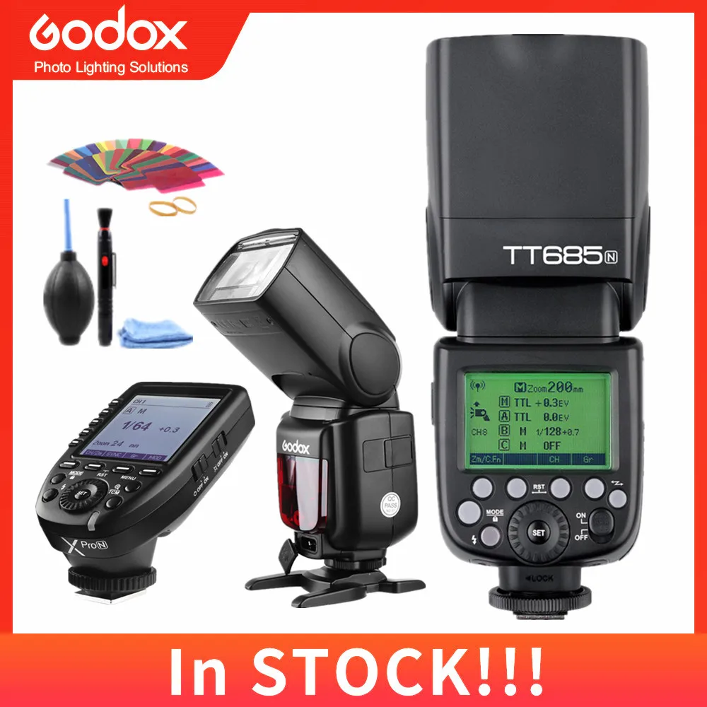 Godox TT685N 2 4G Беспроводная вспышка HSS 1/8000s i TTL GN60 Speedlite XPro N триггер для Nikon D800 D700 D7100 D5200