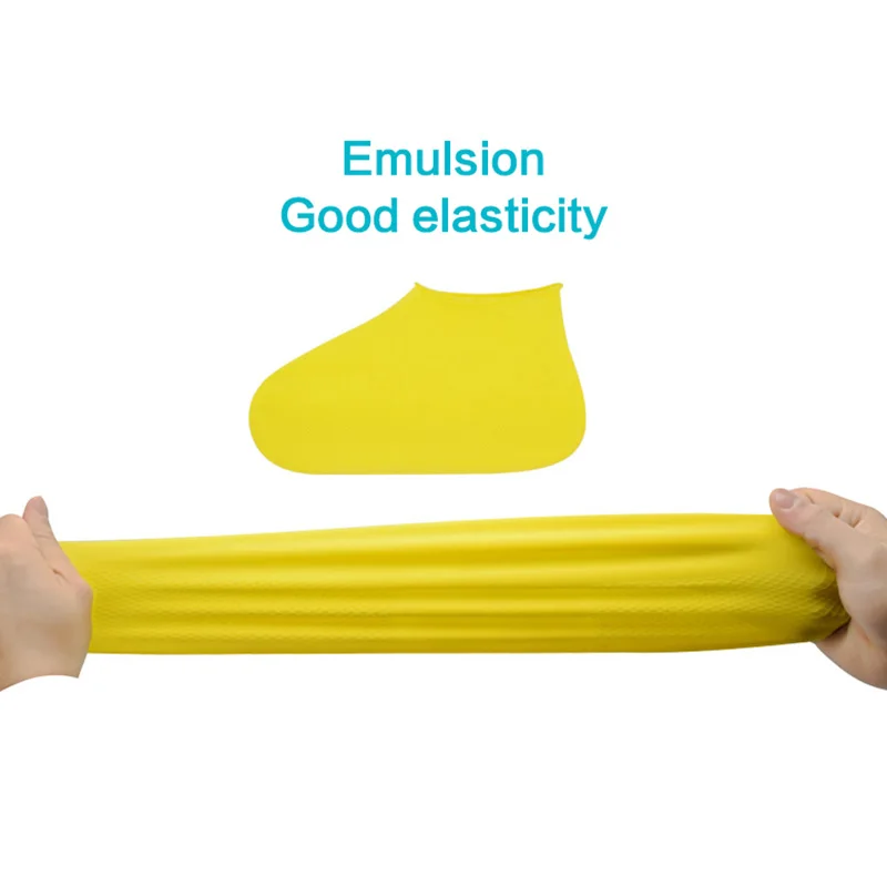 1 Pair Rubber Reusable Latex Waterproof Rain Shoes Covers Slip-resistant Rain Boot Motorcycle Bike Overshoes Shoes Accessories